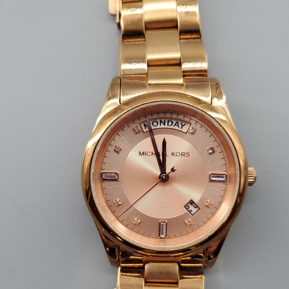Michael Kors Rose Gold Day-Date Watch